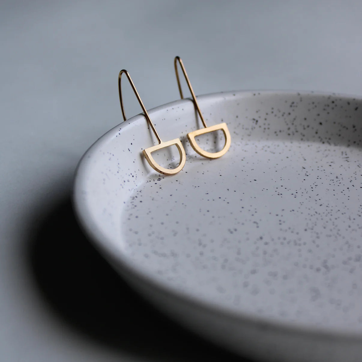 Arc Drop Earrings - Gold