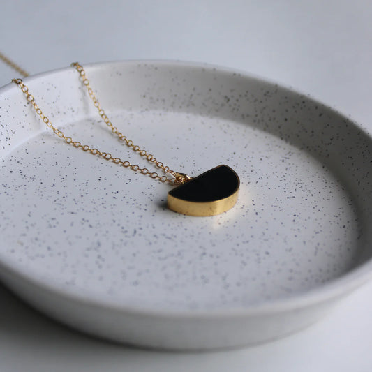 Arc Black Pendant - Gold