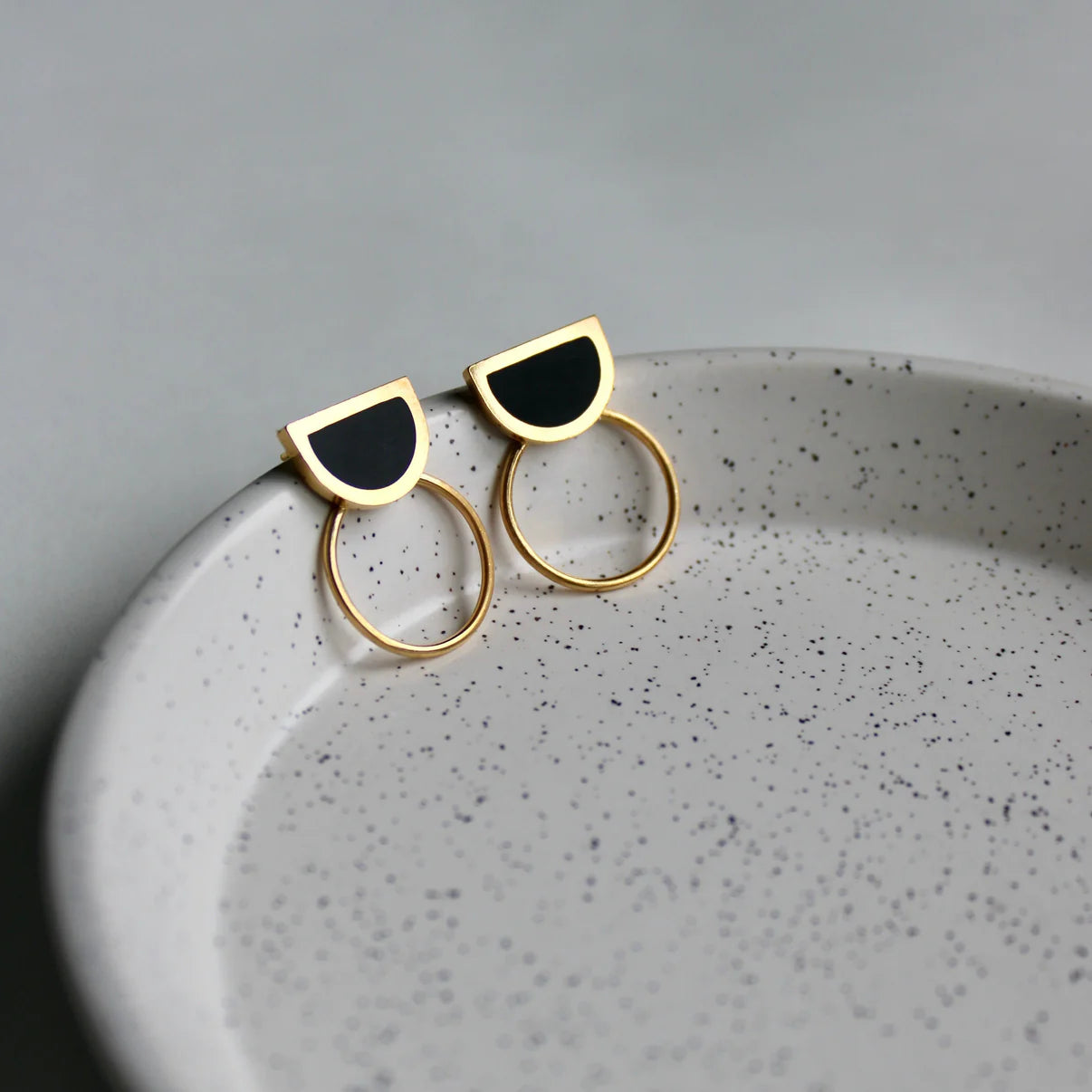 Arc Black & Gold Earrings