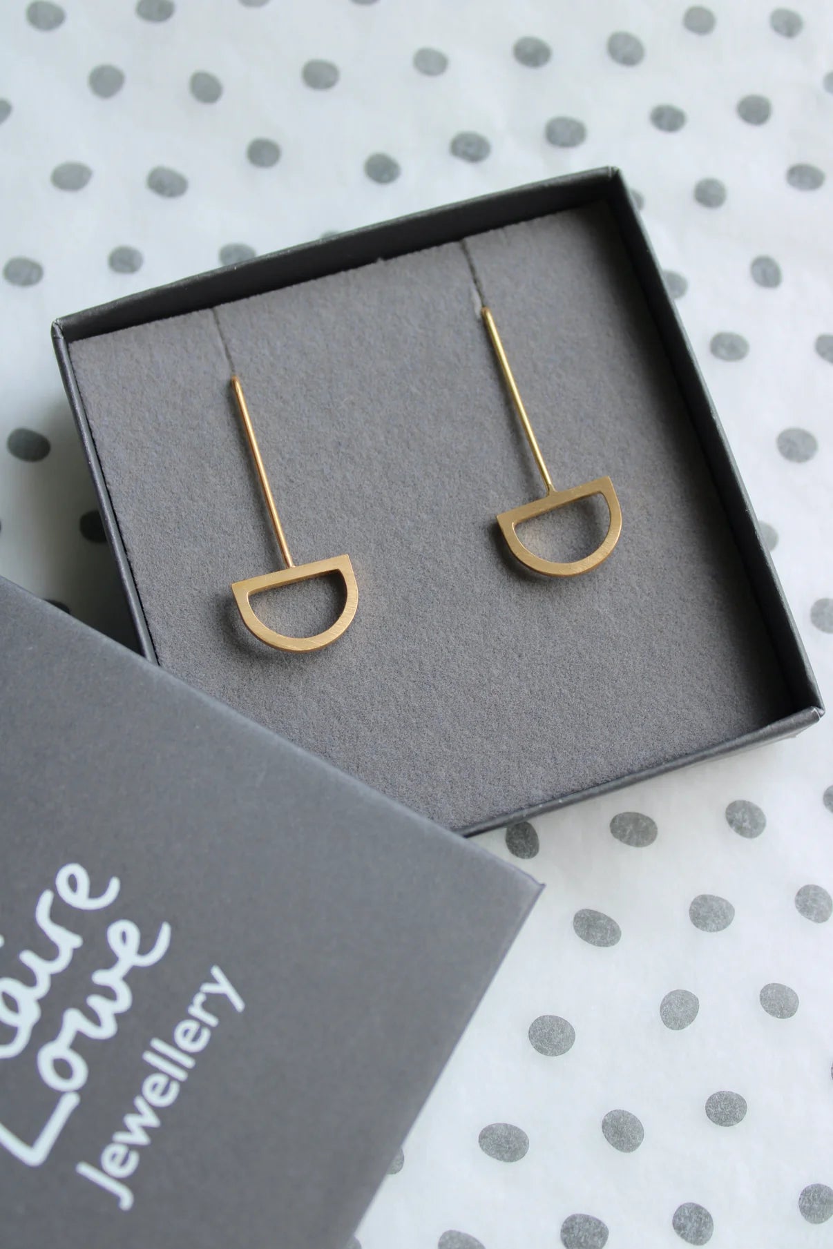 Arc Drop Earrings - Gold