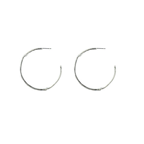 Silver Bamboo Hoops