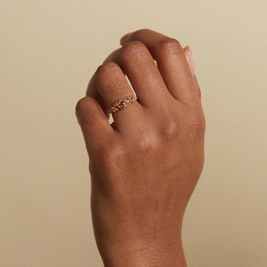 Ruby Ring with Granules