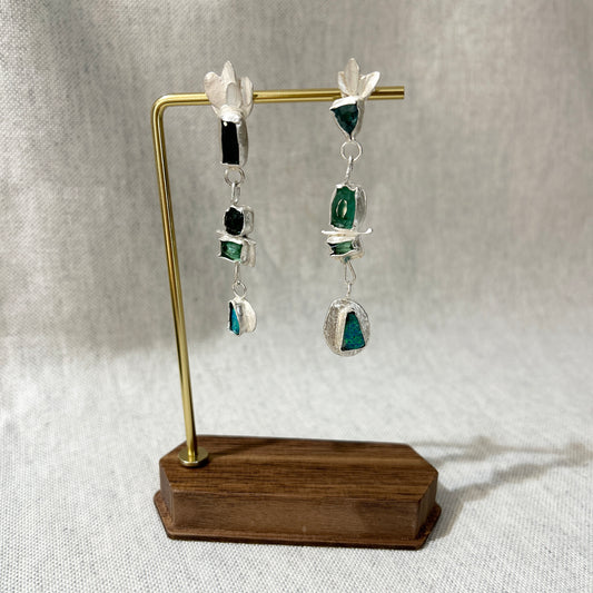 Tourmaline & Opal Earrings