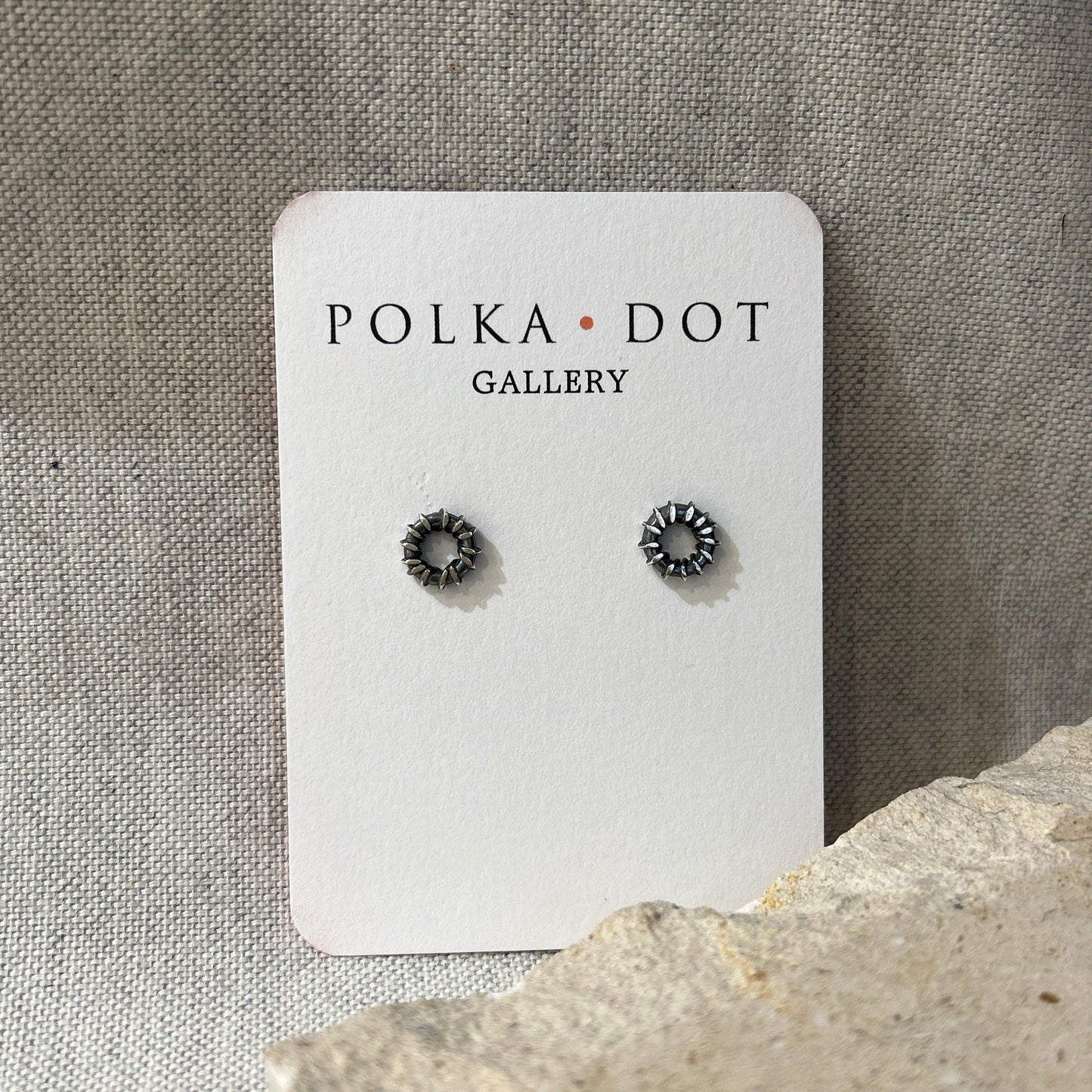 Oxidised Silver Circle Studs