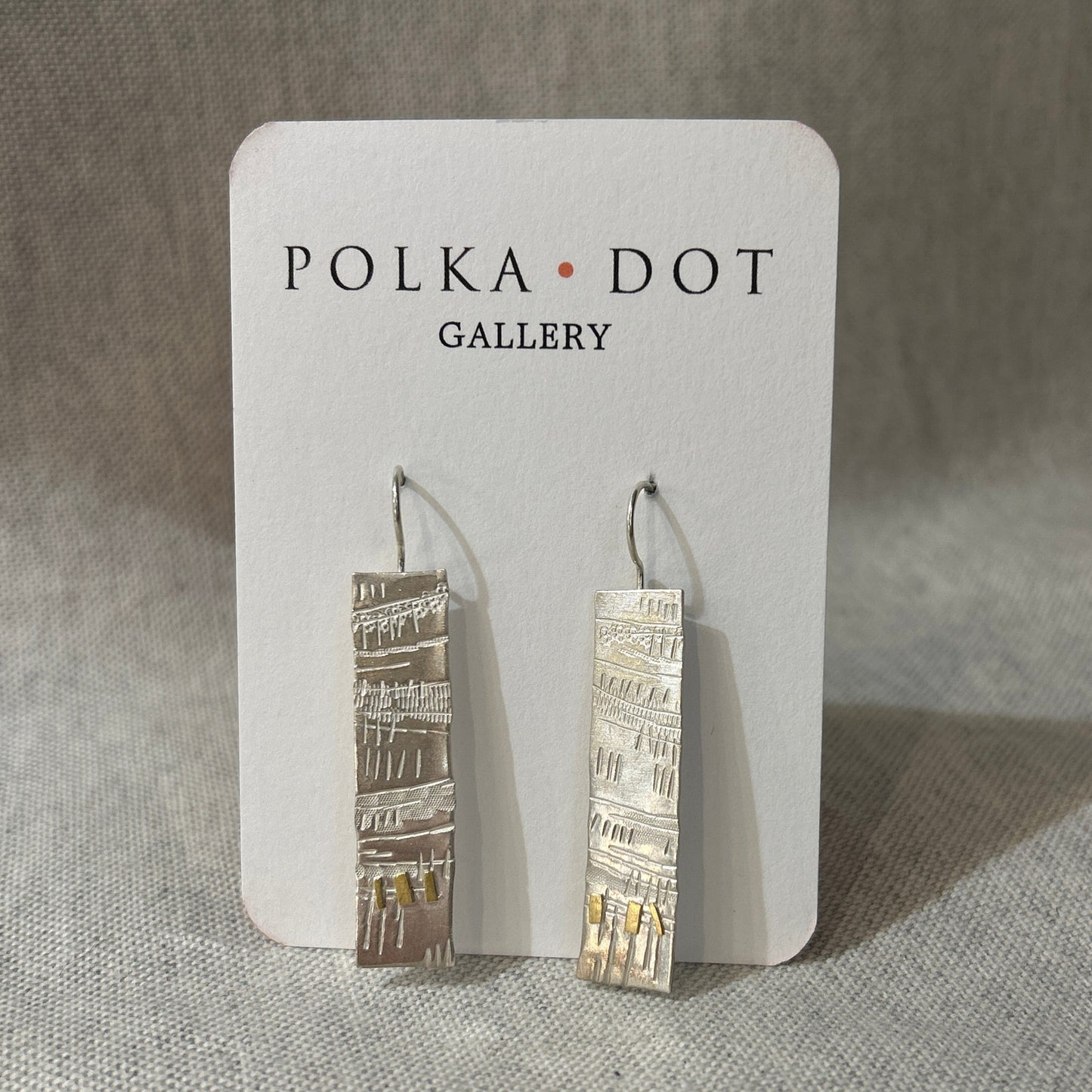 Textured Silver Drop Earrings