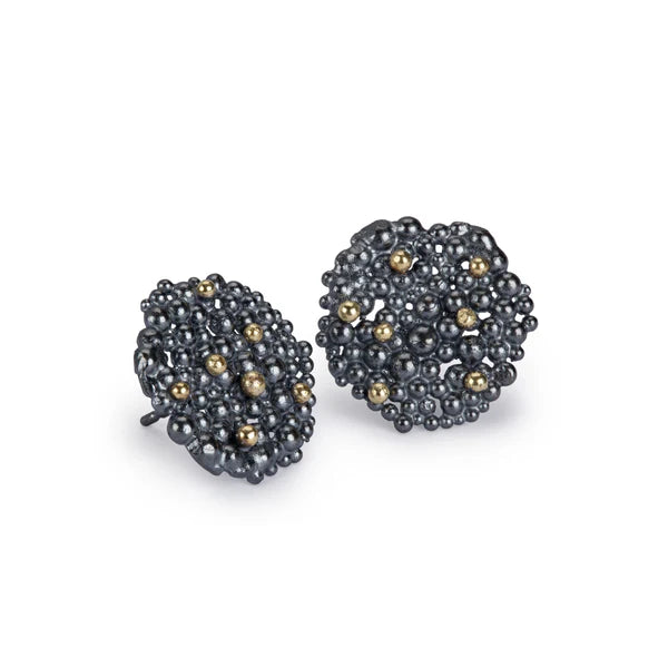 Oxidised Silver Berry Studs