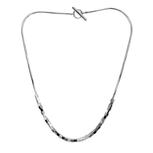 Metropolis T Bar Necklace Silver