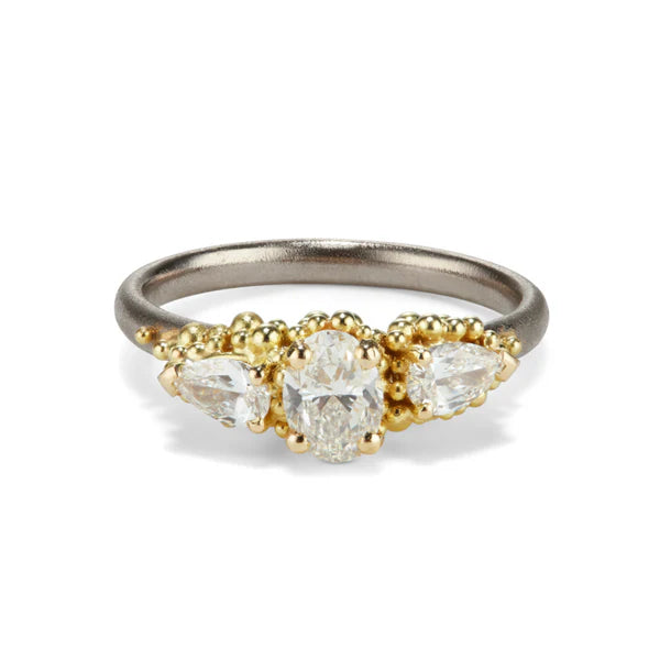 Oval Cluster Engagement Ring