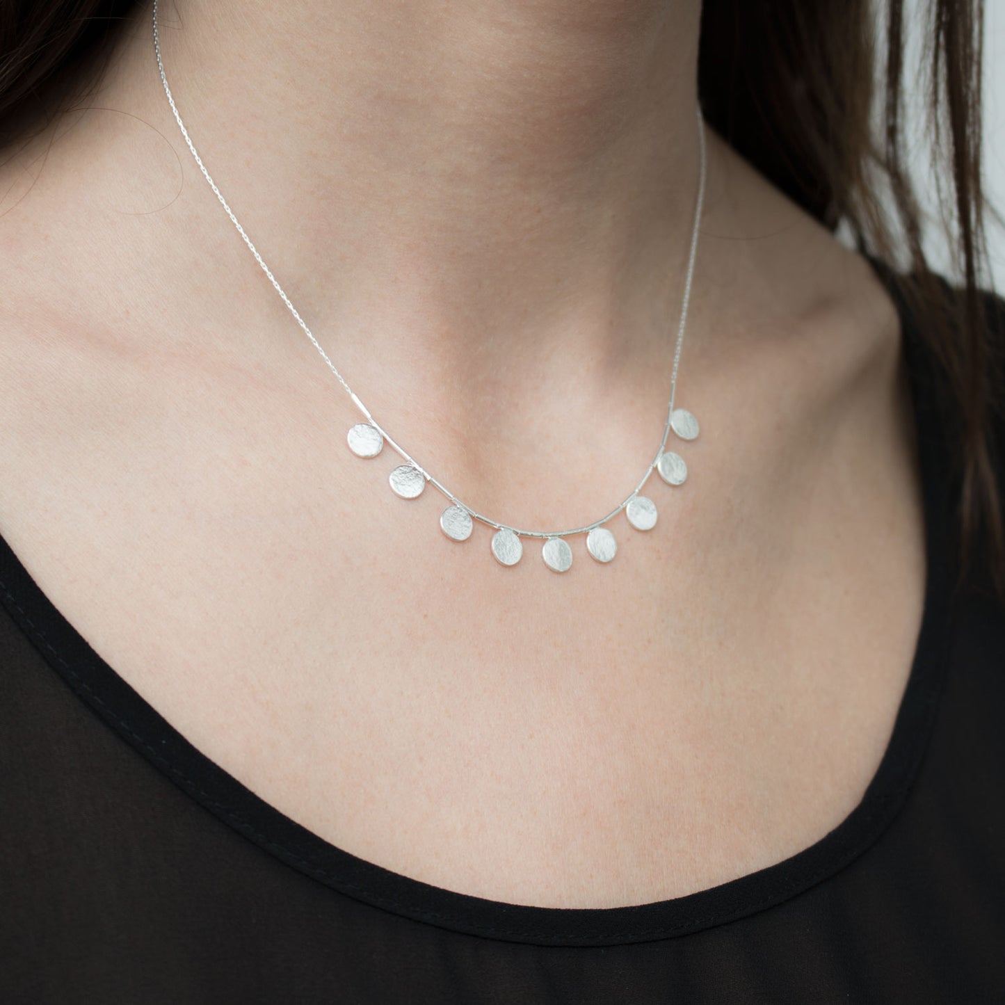 Silver Paillette Necklace