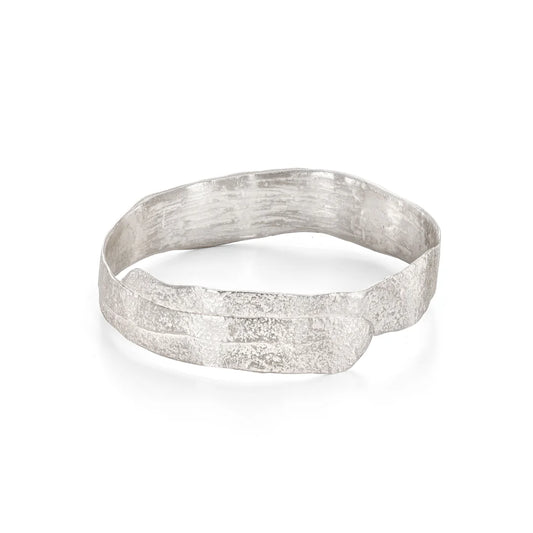 Silver Rock Ribbon Bangle