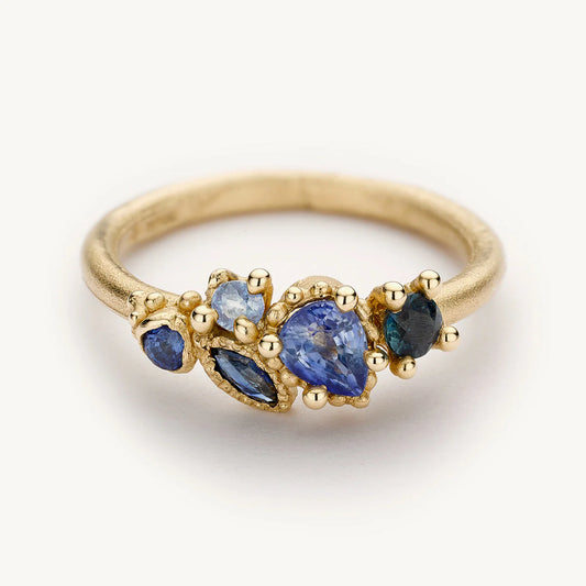 Mixed Sapphire Cluster Ring