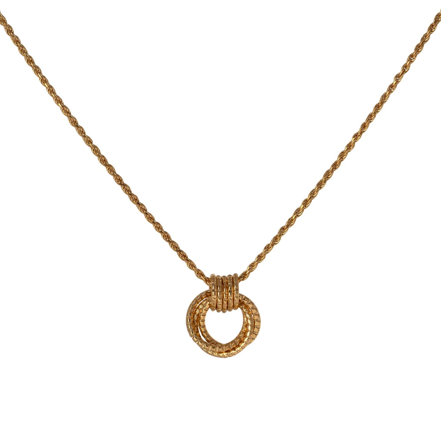 Serpentine Triple Loop Pendant - Gold