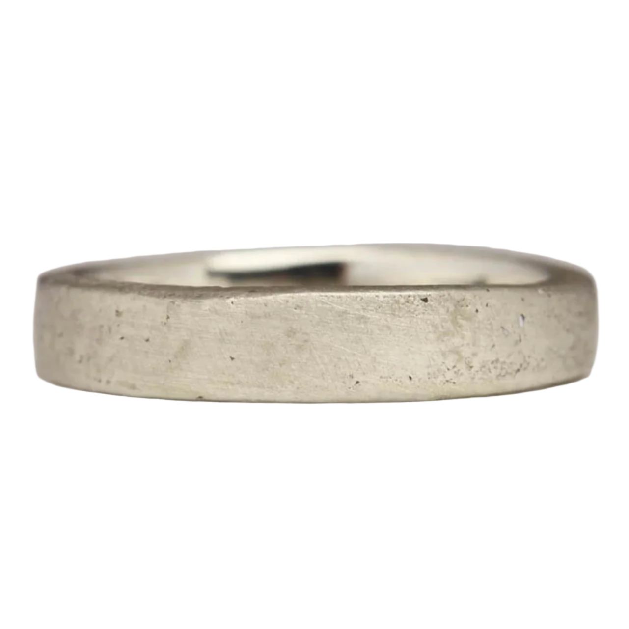 Sandcast White Gold Ring