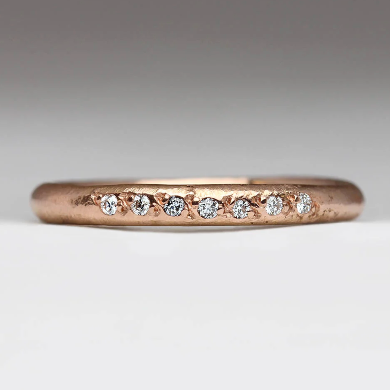 Sandcast Diamond Ring