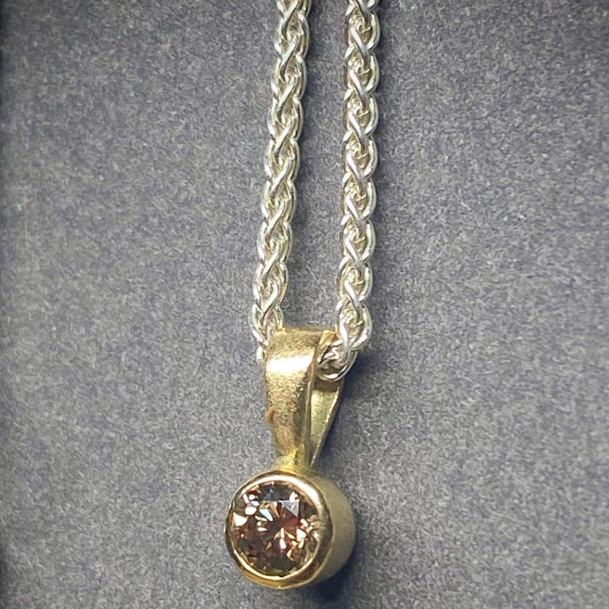 Cognac Diamond Pendant