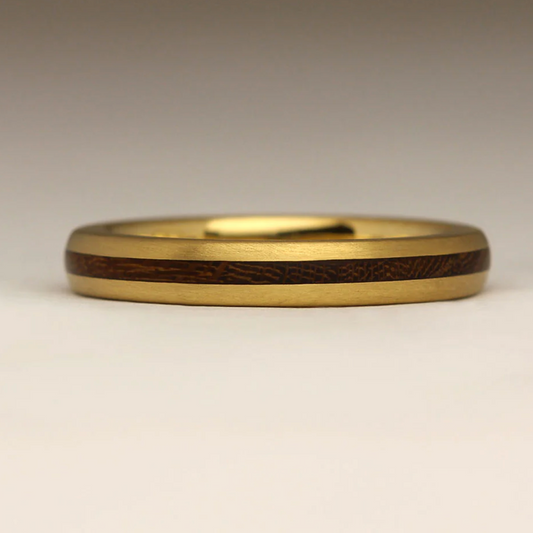 Gold and Laburnum Wood Ring