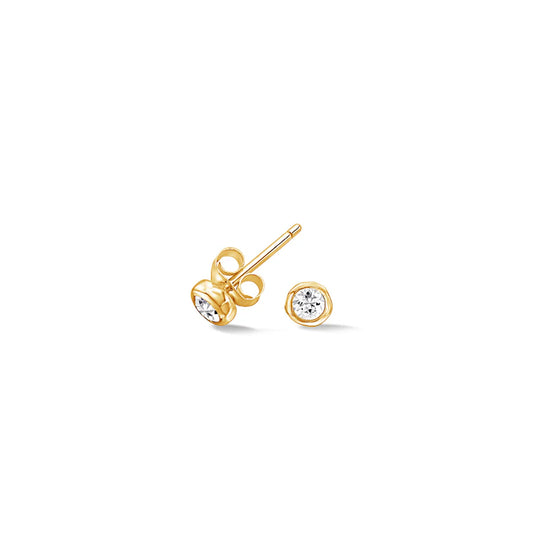 White sapphire Studs - Gold