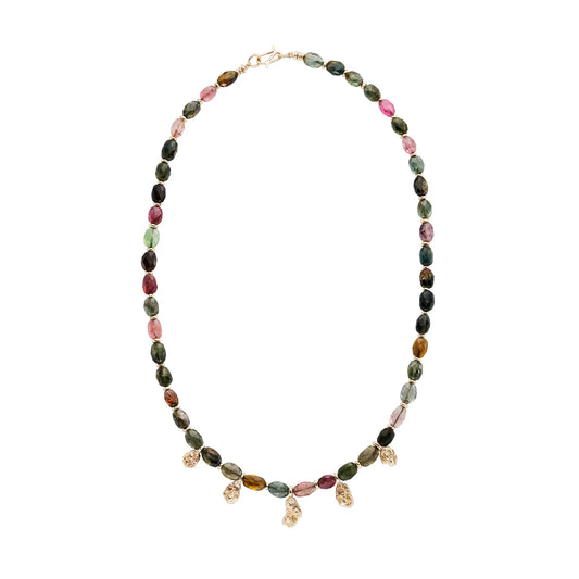 Tourmaline and Gold Nugget Necklace