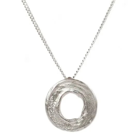 Silver Circle Brushstroke Necklace