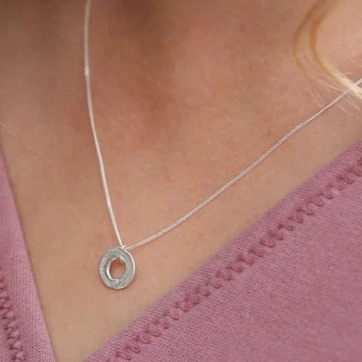 Silver Circle Brushstroke Necklace