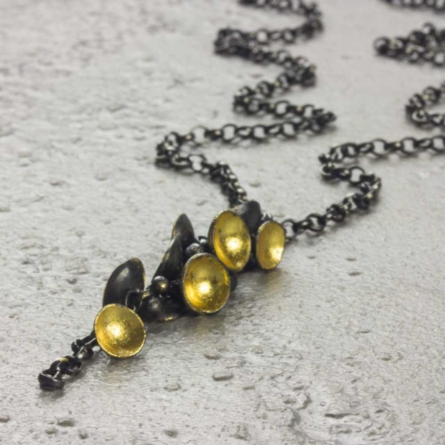 Cluster Drop Necklace - Gold