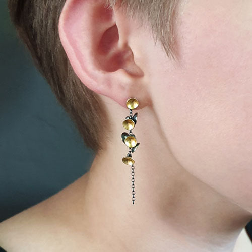 Cluster Drop Earrings - Gold