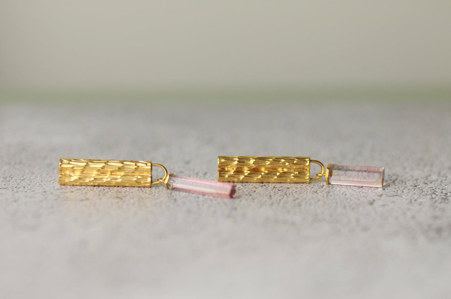 Pink Tourmaline Flux Earrings