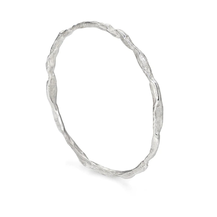 Silver Craggy Bangle