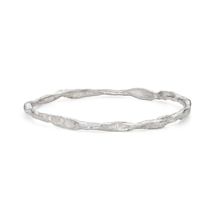 Silver Craggy Bangle