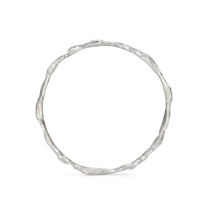 Silver Craggy Bangle